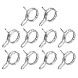 uxcell 10Pcs 0.87-0.98 Inch Inner Dia Double Wire Spring Hose Clamp, Stainless Steel Adjustable Spring Clips for Hose Fuel Line Silicone Tube Water Pipe Air Pipe