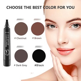 Liquid Eyebrow Pen - Upgrade Eyebrow Pencil TattooPen, Eyebrow Makeu, Long Lasting, Waterproof and Smudge-proof (Black#5)