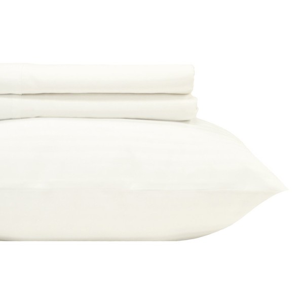 Royal Hotel Bedding Stripe White 500 Thread Count 4pc Queen