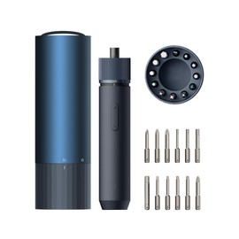 HOTO 3.6 V Driver Kit, Classic Electric, Maximum Torque 4 N M / High Hardness, 12 S2 Alloy Steel Bits, 3 Levels of Torque Adjustment, Ring Type LED Light, 1,500 mAh Large Capacity, Type-C Charging