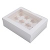 6PCS Set Cupcake Container 12 Holes Cardbord Bakery Pastry Carrier