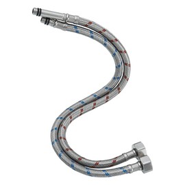 Heable Pack of 2 Kitchen/Basin Monobloc Mixer Tap Connectors Flexi Pipes Tails British Standard Pipe M10 x1/2 Fitting 500mm Long (Braided Stainless Steel)