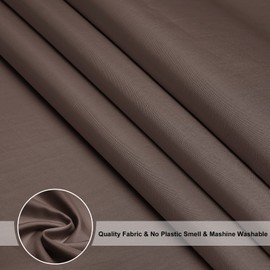 EurCross Brown Shower Curtains Mould Proof Resistant Washable, Quick Dry Water-resistant Fabric Bathroom Shower Curtain 180 x 180cm Drop with 12 Plastic Hooks