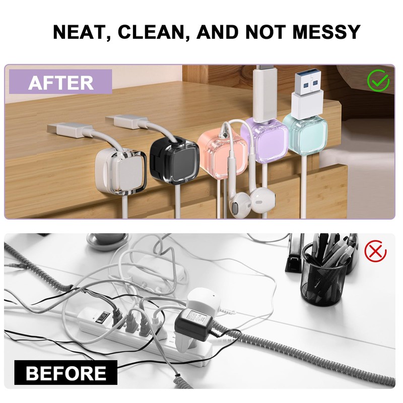 Magnetic Cable Holder (Black & White)