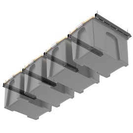 WALMANN Overhead Tote Storage Rails, Heavy Duty Garage Ceiling Bin Storage Rack Adjustable Garage Tote Slide Rail(5 Pack for 4 Bins, Bins Are Not Included)