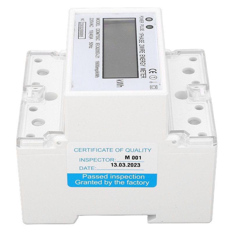 Energy Meter 1 Phase 2 Wire 4P Digital LCD Kwh