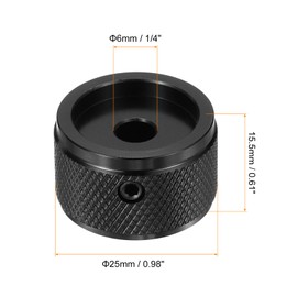 sourcing map 2 Pcs Aluminium Potentiometer Knobs, 1/4" (6mm) Universal Volume Tone Control Knobs for Guitar, Bass, Diamond 5/8" Black