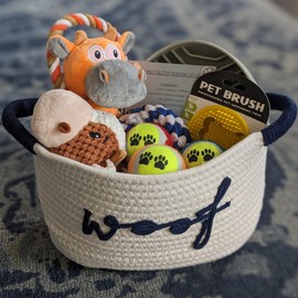 New Puppy Gift Basket - Premium Puppy Starter Kit and Dog Gift Basket with Dog Toys - Perfect Doggie Birthday Gifts and Puppy Necessities with Pet Toy Basket.