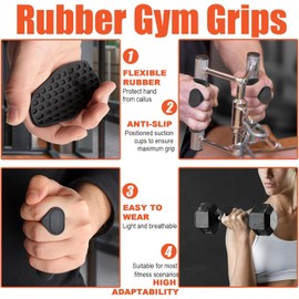 YY-JUNYING Gym Weight Lifting Grips for Weight Lifting - Rubber Workout Gloves for Men and Women, Palm Protection, Fingerless Workout Gym Gloves