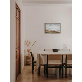 RaphelArt Big Framed Canvas Wall Art Home Decor,The Chill Bay with Cloud Vintage Decor,Aesthetic Landscape Oil Painting Canvas Wall Art Decor for Living Room,Office,Bedroom,Bathroom,Kitchen,16''x24''