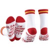 WCGXKO KAN Football Gift Sports Team Fan Gift Funny Birthday Present Novelty American Football Socks For Men Women (US, Alpha, One Size, Regular, Regular, Watching KanFoot Sock)
