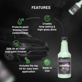 Lane's Carnauba Supreme Liquid Car Wax - High Gloss Shine, Easy Application, Long-Lasting Protection - Made in the USA - 32oz