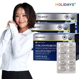 [홀리데이즈] 100억 유산균 60캡슐 3박스 (6개월분) [Holidays] 10 Billion Probiotics 60 Capsules 3 Boxes (6-Month Supply)