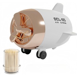 PEFWO Toothpick Holder, Fun Toothpick Dispenser with 350 Toothpicks, Toothpicks Storage Dispensers Box, for Home, Livingroom, Kitchen (Aircraft)