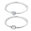 GUSXPPD Pack of 2 Heart Snake Charm Bracelets, Silver Bracelet