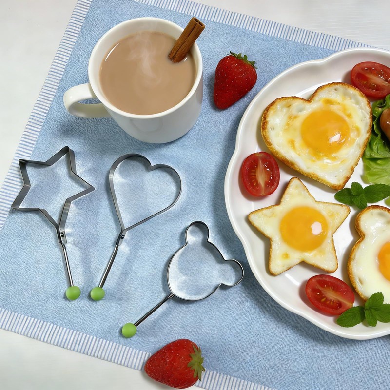 Slomg 8pcs Set Fried Egg Rings Molds Non Stick for