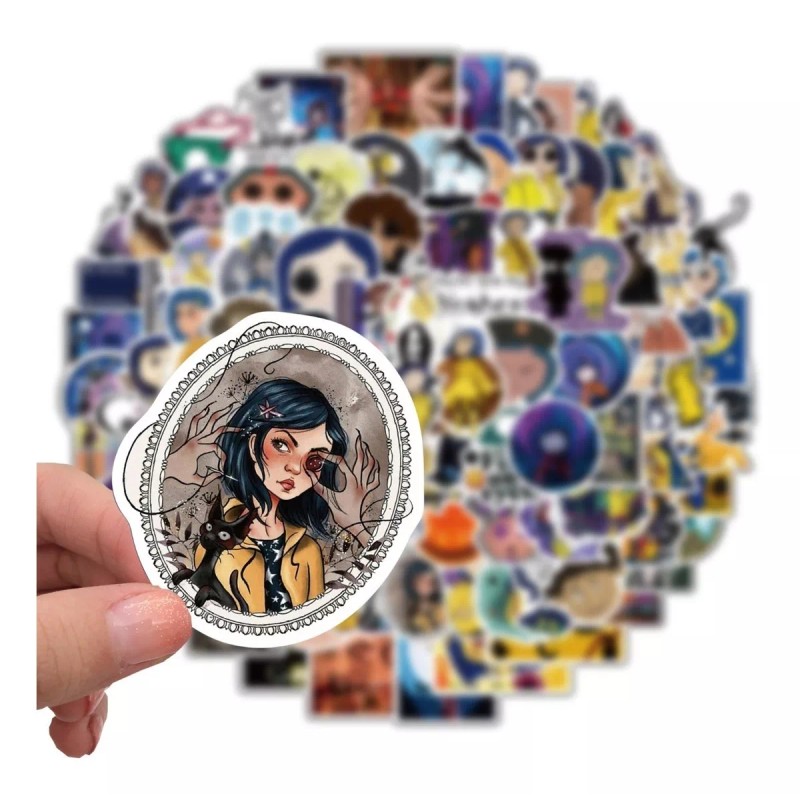 Coraline 50 Calcomanias Stickers Película Contra Agua