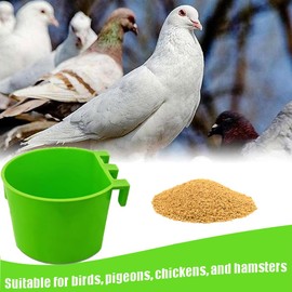 Rxsdeni Hanging Chicken Feeder, 20pcs Chicken Water Cups, Plastic Cage Cups for Chickens Pigeon Rabbit Poultry (Green)