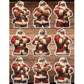 Unbranded Buff Santa Die Cut Vinyl Stickers Scrapbooking Laptop Waterbottle
