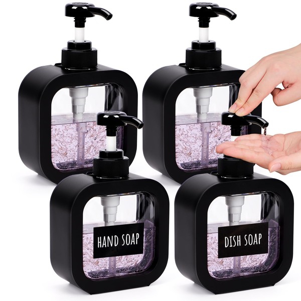 Segbeauty Pump Dispenser, Pack of 4, 300 ml Plastic Soap