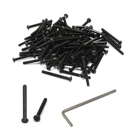 iexcell 100 Pcs M3 x 30mm Thread Pitch 0.5 mm Alloy Steel 12.9 Grade Hex Socket Button Head Cap Screws Bolts Kit, Black Oxide Finish