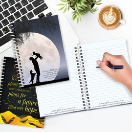 Christian Notebook, Father God, softback notebook A5 lined, with 2 Cor 6:18 Bible verse. Perfect as a Bible Study Journal or Christian Gift, by Just Cards Direct