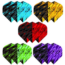 WLHGH Dart Flights, 5 Sets of 3 Pieces, Total 15 Premium PET Standard Dart Flights for Soft and Steel Tip Darts