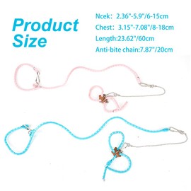 DELORIGIN 2pcs Hamster Traction Rope 2 Color Gliders Harness Leash Set Small Animal Adjustable Traction Vest Hamster Harness Leash for Squirrels Hamsters Rats Gerbils Reptiles Bearded Dragon Lizards