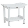 Waterproof Shower Bench, White Poly Shower Stool for Shaving Legs,