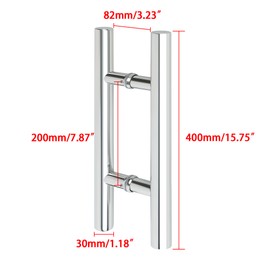 Alise Shower Door Handle,Sliding Glass Door Pull 16 Inch Round Back to Back Handle for Shower Doors,SUS304 Stainless Steel Bath Hardware Replacement Parts,Polished Chrome,LS7040Y-C