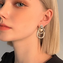 Stocking Stuffers Holiday Outfits for Women 2024 Chunky Gold Earrings for Women Trendy 14K Gold Statement Earrings Hypoallergenic Gold Nugget Earrings Jewelry Gifts