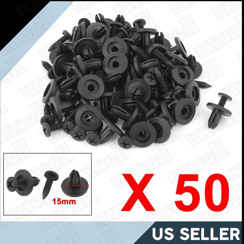 sourcing map 50pcs 6mm Plastic Push Type Rivet Bumper Pin