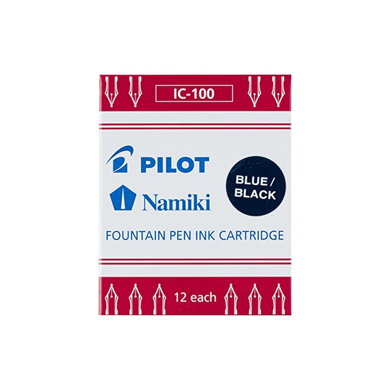 Pilot IC100, Repuesto Tinta Líquida Negra/Azul, 12 Cartuchos