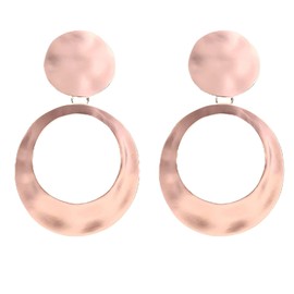 Vintage Irregular Hoop Clip Earrings, Metal Drop, Gold Plating, Dangle, Modern Fashion Jewelry for Women,Rose gold (Rose Gold)