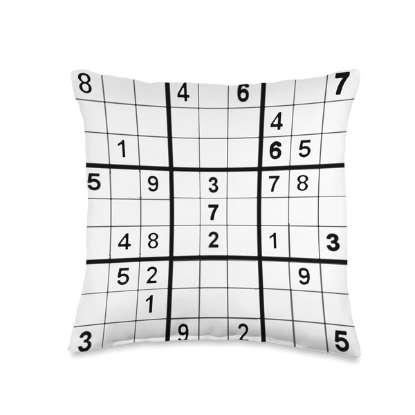 Sudoku Puzzle Game Trivia Challenge Sudoku Solver Throw Pillow