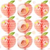 9 Pcs Peach Birthday Party Decorations Peach Honeycomb Centerpieces Table