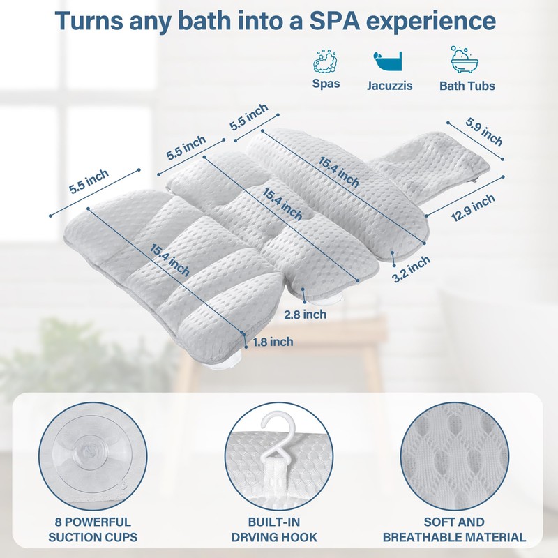 Bath Pillow Bathtub Pillow for Tub Luxury Bath Tub Pillows