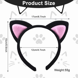VANTOBEST 2pcs Cat Ears Plush Cloth Headband Headwear Head Wrap Hairband Hair Bands Hair Hoops for Cosplay Holiday Party (Random Color)