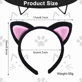 VANTOBEST 2pcs Cat Ears Plush Cloth Headband Headwear Head Wrap Hairband Hair Bands Hair Hoops for Cosplay Holiday Party (Random Color)