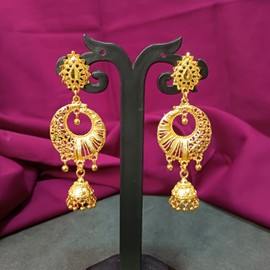 Efulgenz Gold Tone Indian Earrings for Women Dubai Style Earring Set Multilayered Big Chandbali Dangle Earrings for Women Trendy Indian Bridal Jewelry for Wedding Bollywood Fashion Jewelry, Copper, No