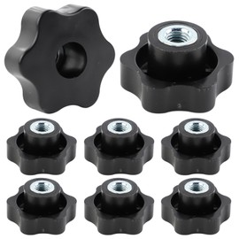 FYting M10 Star Knobs,8 PCS Female Knob Screws M10 clamping screw knob Threaded Female Star Black Plastic Clamp Nut Clamping For Machinery Equipment Industrial Equipment - 50mm