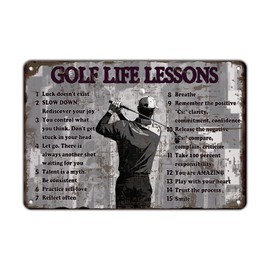 KIYOYO Golf Life Lessons Metal Tin Sign 8x12 Inch Funny Golf Tin Sign Golf Life Lessons Poster Home Kitchen Garden Bar Restaurant Cafe Office Shop Cave Man Are Wall Decor