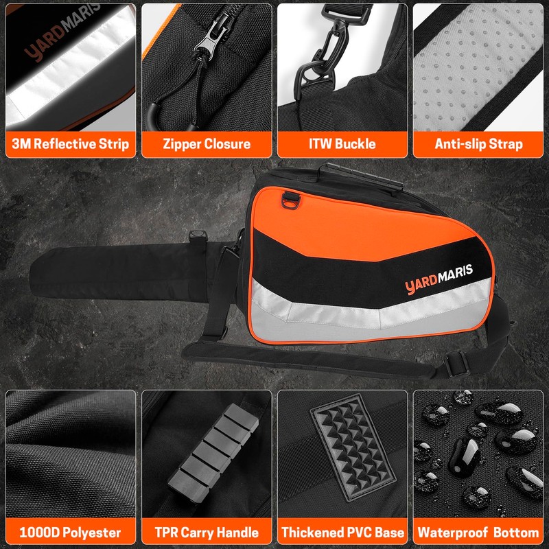 YARADMARIS Chainsaw Carrying Case, Full Protective Chainsaw Storage Bag, Foldable