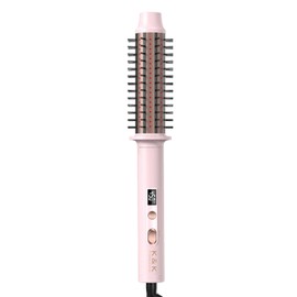 K&K 1 1/2 Inch Ceramic Tourmaline Ionic Heated Round Brush Curling Brush Creates Blowout Look -Creates Root Volume & Loose Curls Volume Curls Dual Voltage Hair Styling Tool (Pale Pink, 1.5 Inch)