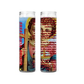 Set of 2 Divine Child Jesus Prayer Candles 2 Veladoras De El Divino Nino Jesus