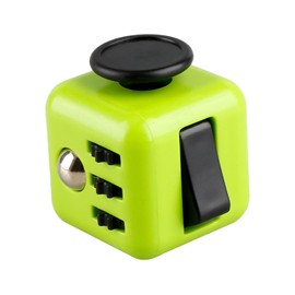 Bojueshaw 6-Sided Stress Relief Sensory Toy for Anxiety,ADHD,Focus,Portable Finger Cube Toy for Office,Classroom,and Home(Green)