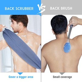 Evridwear EvridWear Exfoliating Back Scrubber with Handles two sides for Body Shower Deep Cleans Skin Massages Invigorating Blood Circulation Men Women One Size (1Pack Back Scrubber)