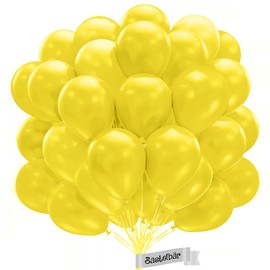 Organic Balloons Yellow [Pack of 50] • Made in EU • Certified Sustainable Organic Balloons • 100% Natural Latex • Climate Neutral Manufactured • Diameter 34 cm • Helium Balloons Yellow Balloons
