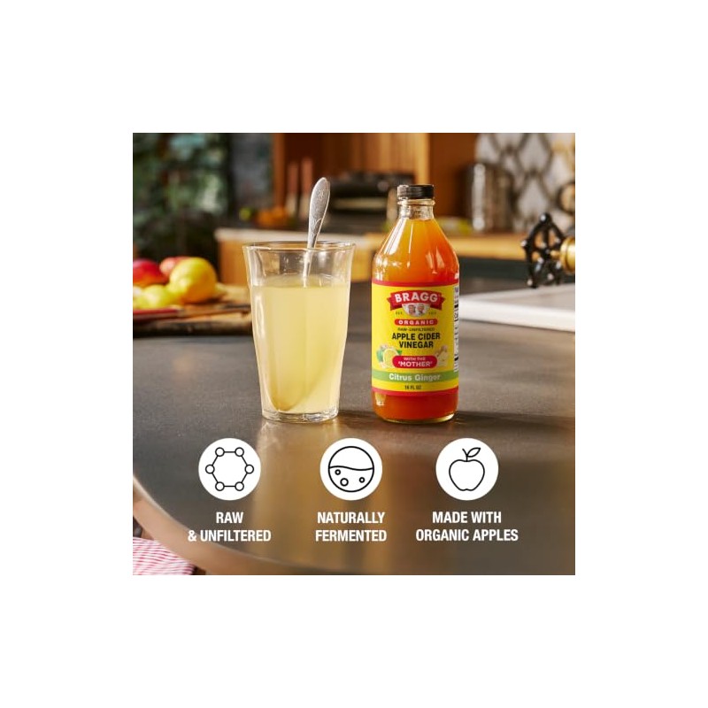 Vinagre de manzana orgánico con cítricos 16 oz