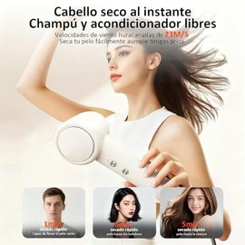 1800W Secadora de Cabello,110000RPM Secadora Con Difusor para Rizos,Lones Negativos de 1 Mil Millones Secadora de Pelo con Boquillas Magnética Seca y Difusor,4 Temperaturas/3 Velocidades(Beige)